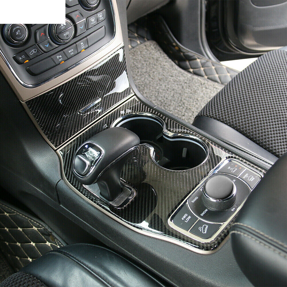 Real Carbon Fiber WaterCup Holder Panel Cover for Jeep Grand Cherokee 2014-2015