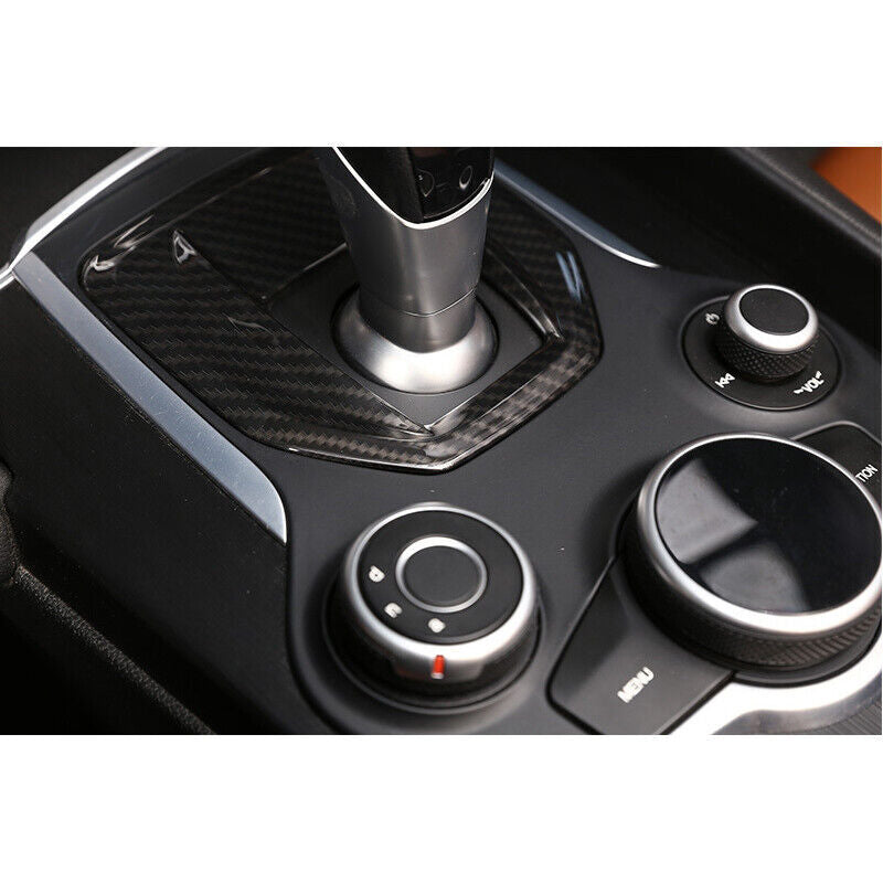 Carbon Fiber Style Control Panel Cover Trim for Alfa Romeo Giulia Stellio 17-19