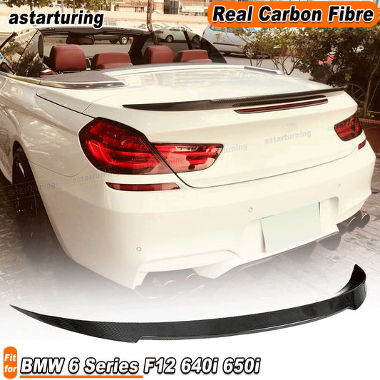 for BMW 6 Series F12 640i 650i Convertible 13-18 REAL Carbon Rear Trunk Spoiler