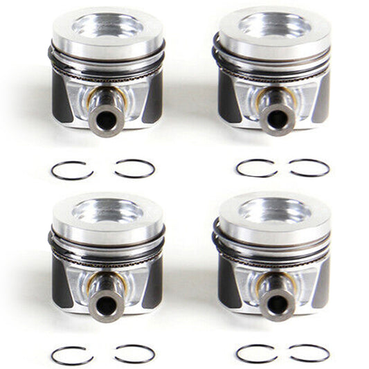 4x Pistons  Rings Set 81.01mm Replacement for Audi A4 A5 A6 for VW for Jetta 2.0T