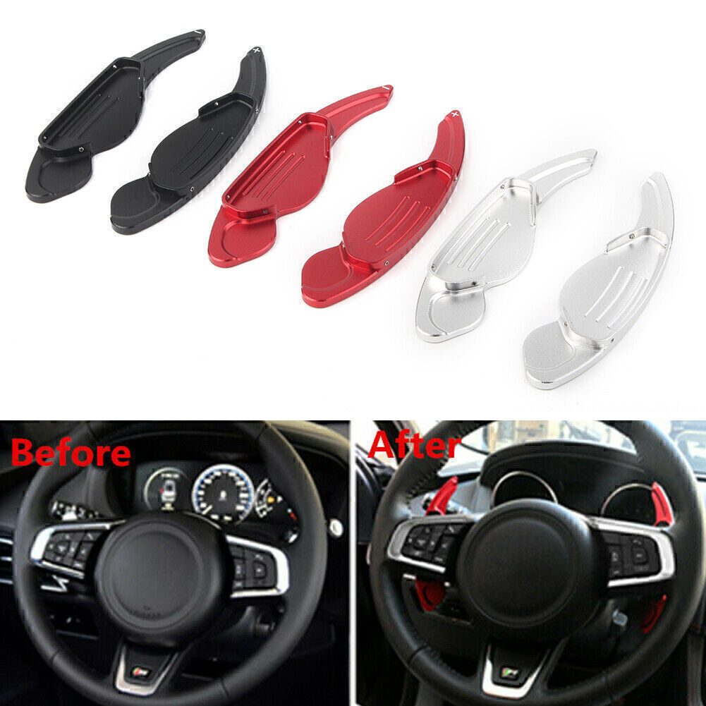 Steering Wheel Shift Paddle Shifter Extension Fit for Land Rover for Jaguar Silver