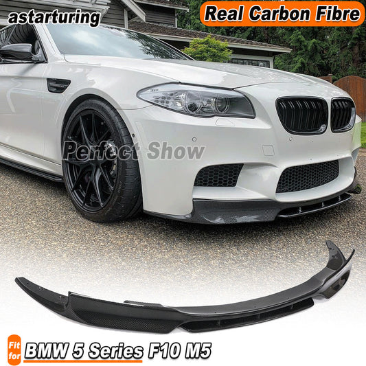 for BMW 5 Series F10 M5 2012-16 Real Carbon Fiber Front Bumper Lip Chin Spoiler