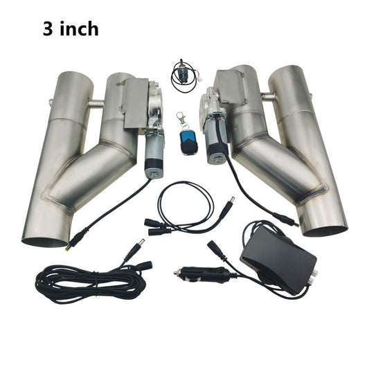 3-inch dual electric exhaust control valve with dual valve manual and remote switch