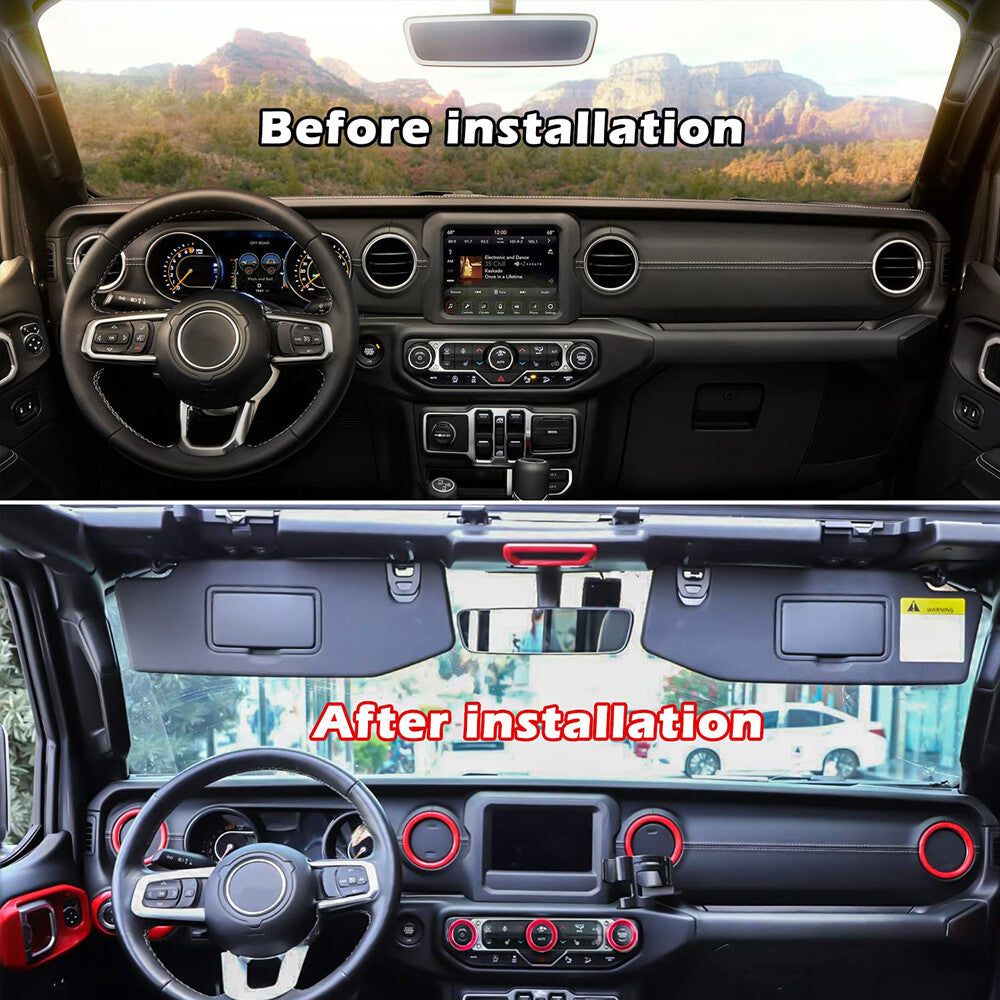 20 x Red Interior Accessories Trim Cover Kit Full Set for Jeep for Wrangler JL 2018+