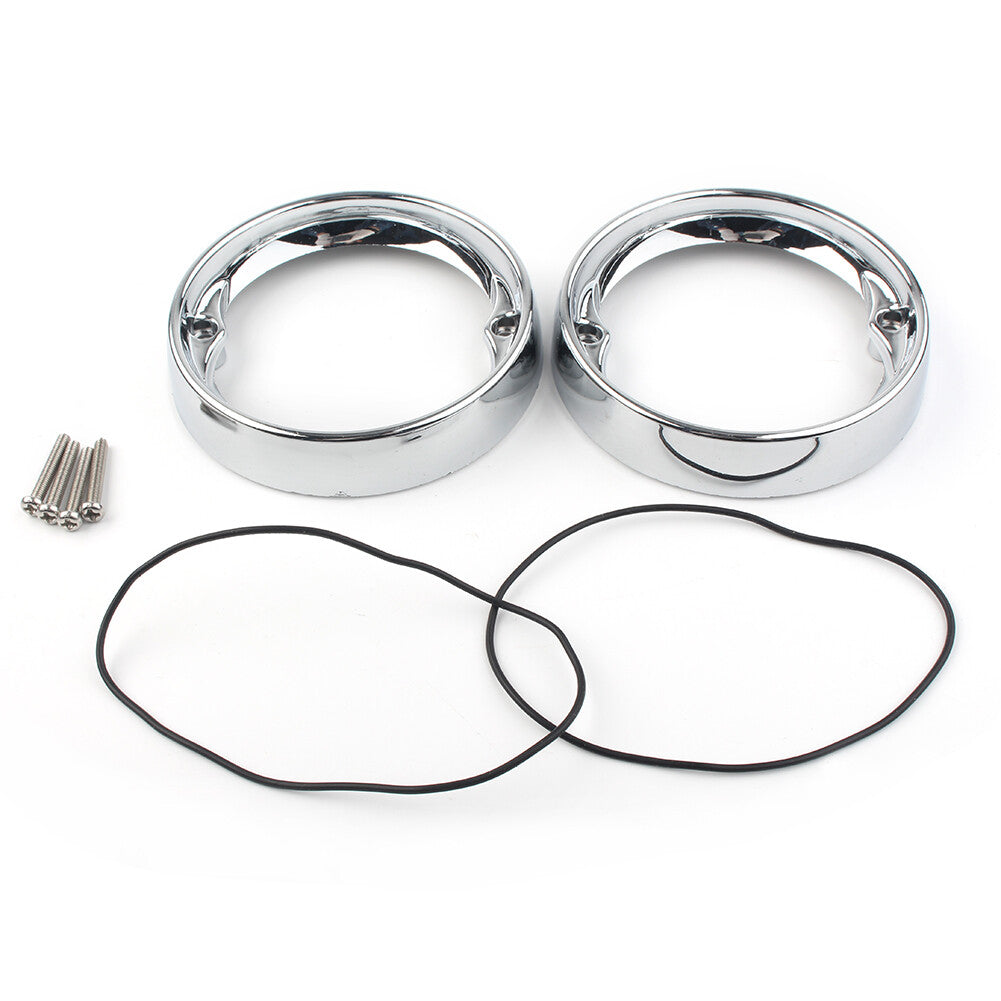 2PCS Turn Signal Bezels for Harley Electra Glides Road King 1986-2016 Chrome cl