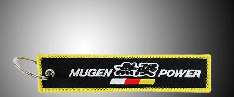 Car keychain key ring nylon lanyard tag Mugan black for Honda for Acura