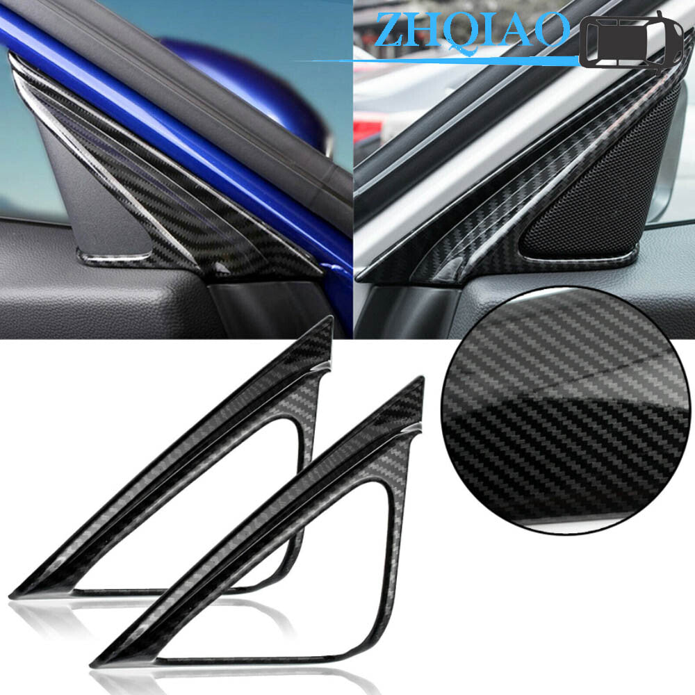for Honda Accord 2018+ Carbon Fiber Style Front Door Speaker A-Pillar Cover Trim