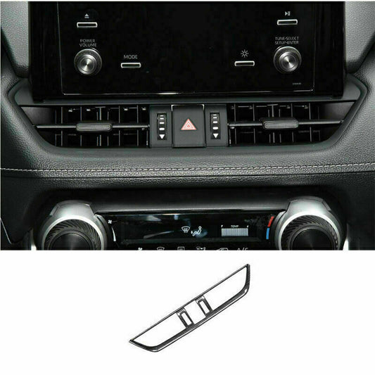 for Toyota RAV4 2019-2023 Black Steel Central Console Air Outlet Vent Frame Trim