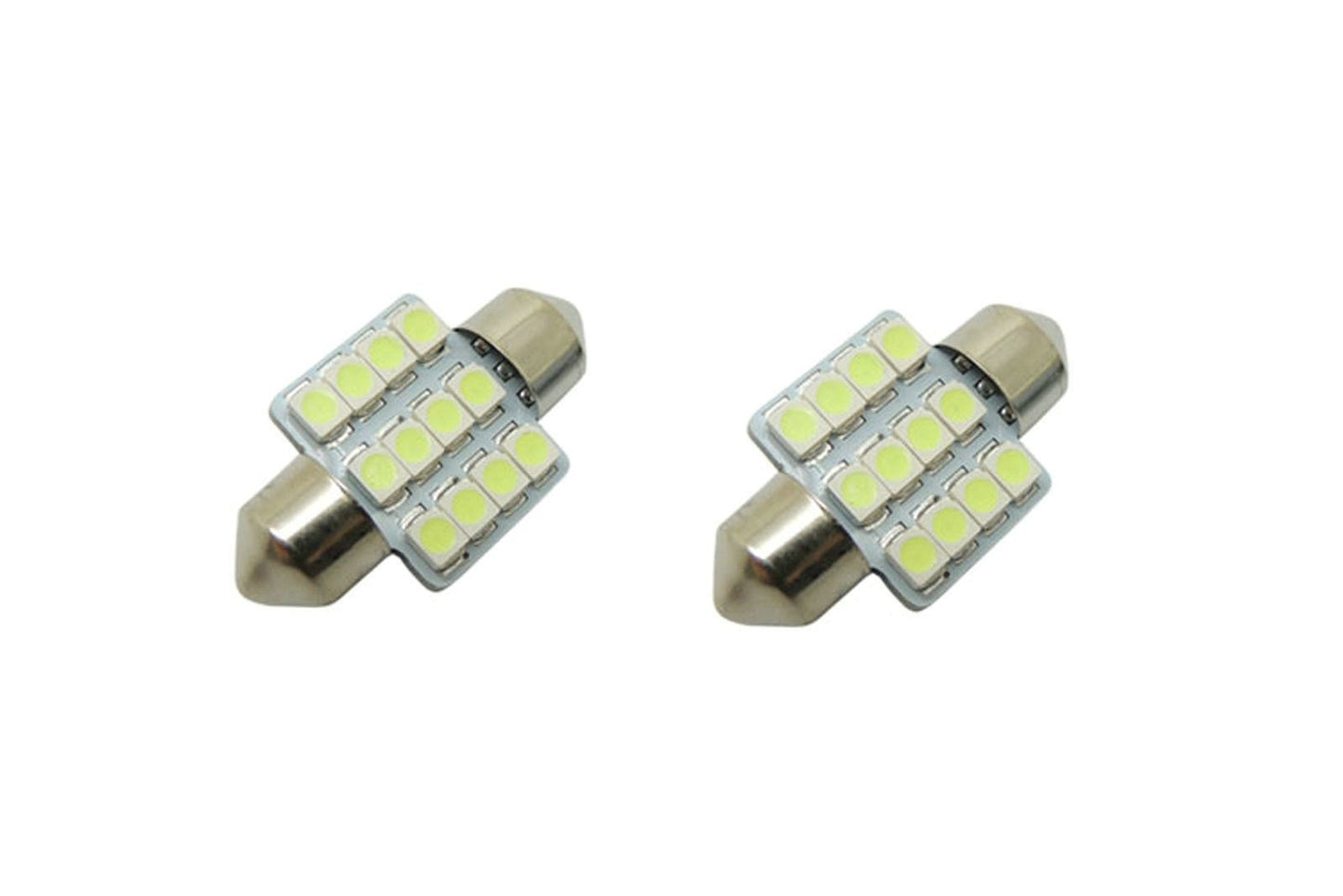 2pcs ice blue 12LED 12SMD 1.25 31mm LED Bulbs Car interior reading door lights