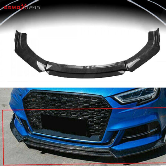 Carbon Style for Audi A3 S4 RS3 B8 B9 Front Bumper Lip Spoiler Splitter Body Kit
