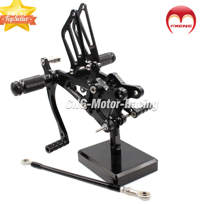 CNC rear wheel footrest and pedals for Honda CBR600 F4I 2001-2007, 2002, 2003, and 2005 models.