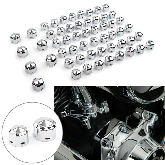 schraubenkappen-Set for Harley Road King Electra Glide 99-16 FLHX FLHTK Chrom