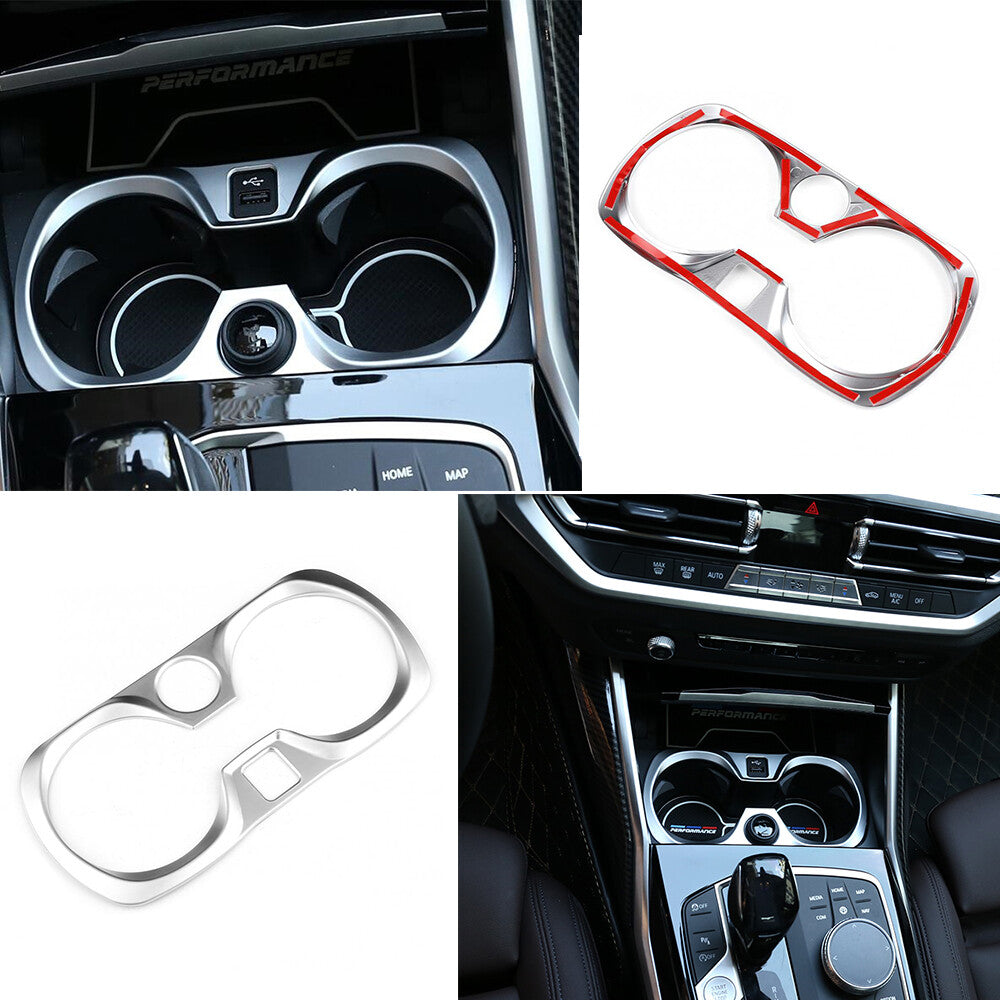 ABS Chrom Car Central Control Cup Holder Frame for BMW 3Series G20 G28 325li 19+