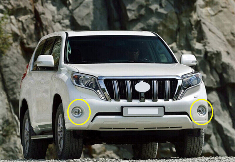 for TOYOTA Prado LC150 FJ150 2014-17 Chrome Front Fog Light Lamp Refit Set Trim