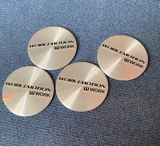 Silver 4x45mm Working Emotion Wheel Center Sticker Rim Sticker Edge Sticker Logo