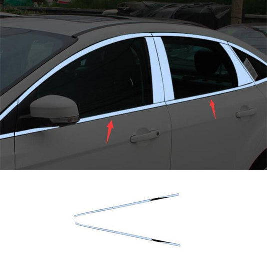 Windows Sill Molding Strip Trim 4PCS for Ford Focus Sedan 2012-2018 Chrome Steel