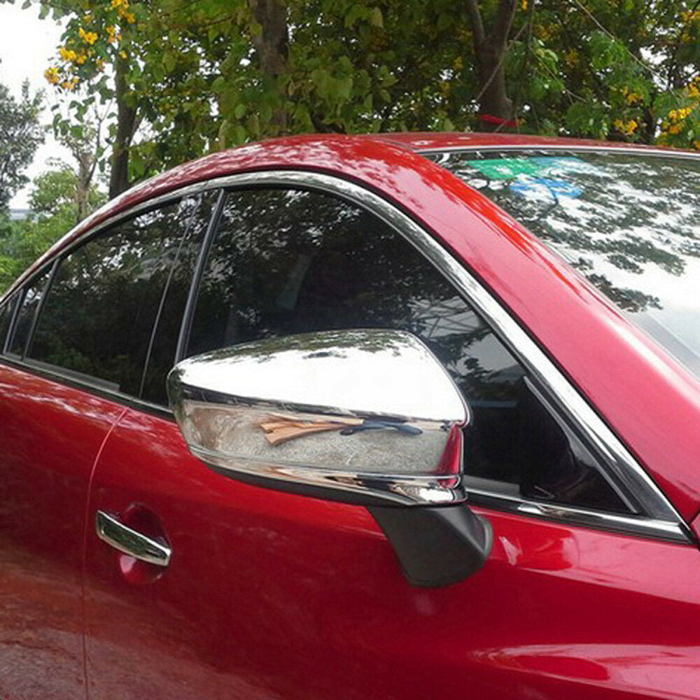 for Mazda 6 Atenza 2013-2017 Chrome Exterior Side Door Mirror Cover Trims Decor