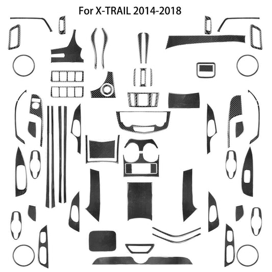 Carbon Fiber Interior Full Sets Cover Trim Kit for Nissan Rogue 2014-2016