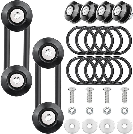 8-piece black bumper quick-release front and rear bumper fasteners and trunk mudguard clip kit