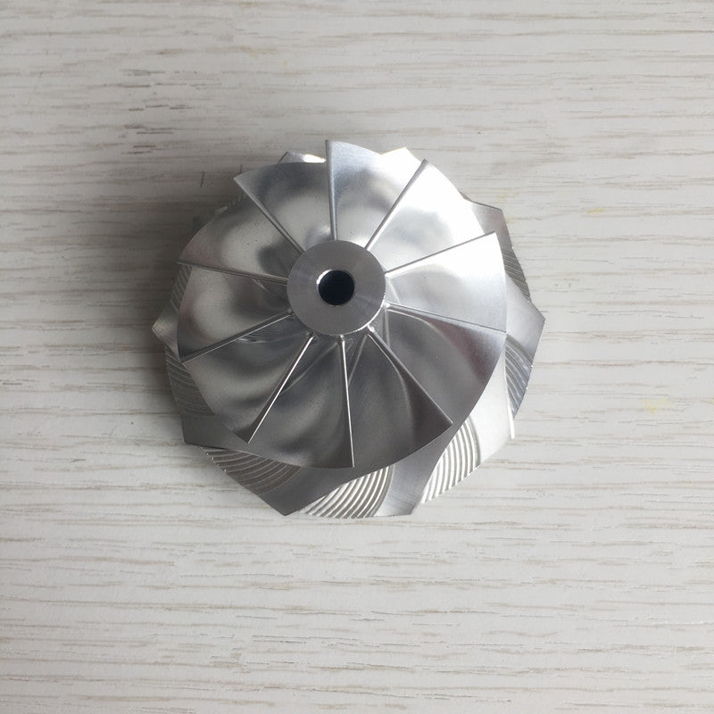 GT15-25 Reverse 49.60/63.00 mm 10+0 Blade Turbine Milling/Burnt Compressor Wheel