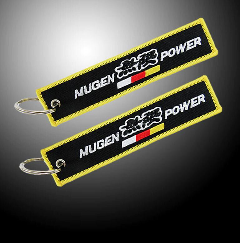 Car keychain key ring nylon lanyard tag Mugan black for Nissan