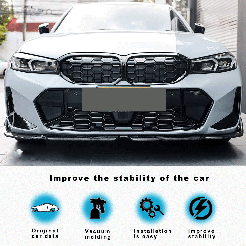 Fit for BMW 3Series G20 M340i LCI REAL CARBON Front Bumper Lip Spoiler Splitters