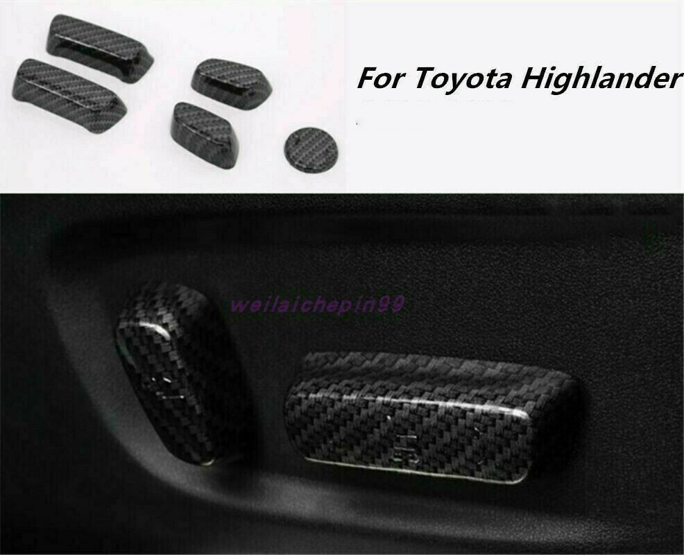Carbon Fiber for Seat Adjustment Button Cover Trim for Toyota Highlander 2014-2019