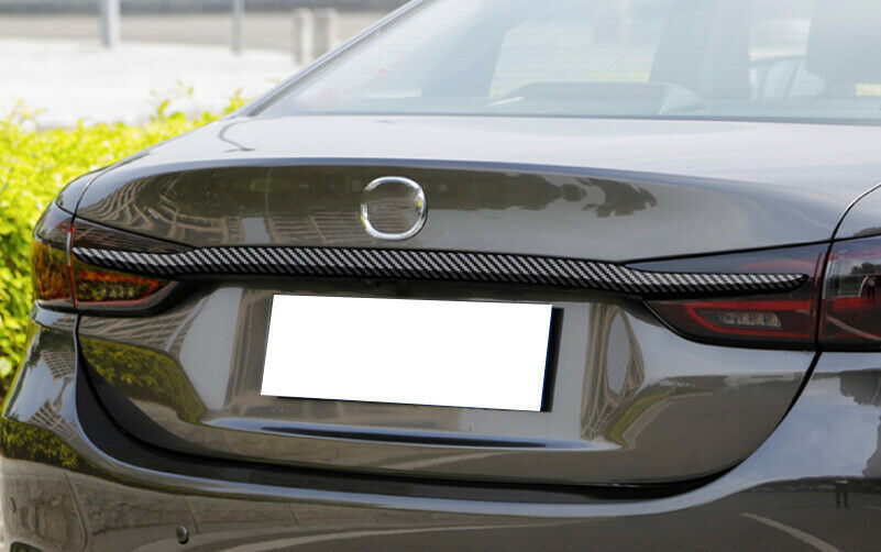 for Mazda 6 Atenza 2018-2021 Carbon Fiber Rear Trunk Lid Tailgate Molding Strip