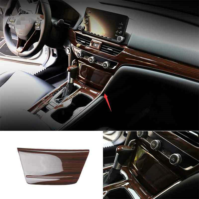 for Honda Accord 2018-2022 Red Wood Grain Car Cigarette Lighter Panel Cover Trim