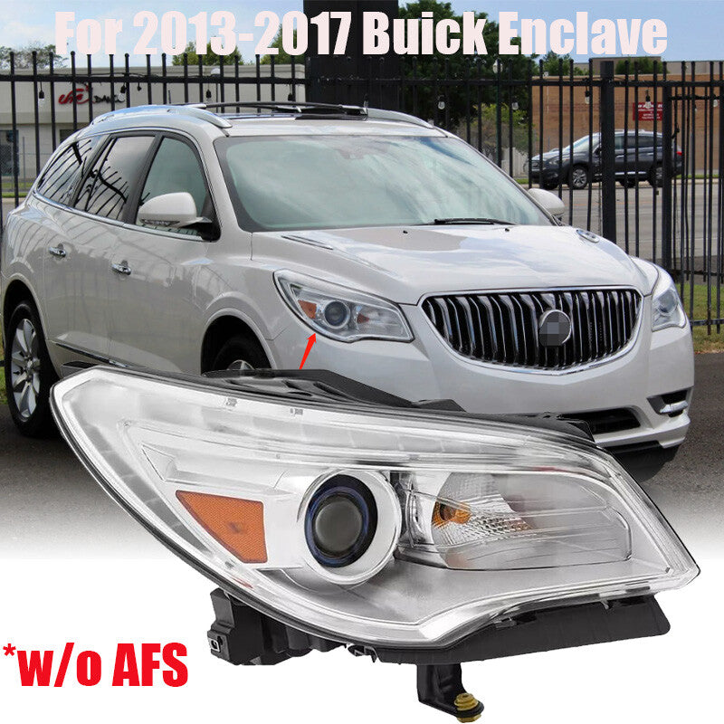 HID/Xenon w/o AFS Projector Headlight Passenger Side For 2013-2017 for Buick Enclave