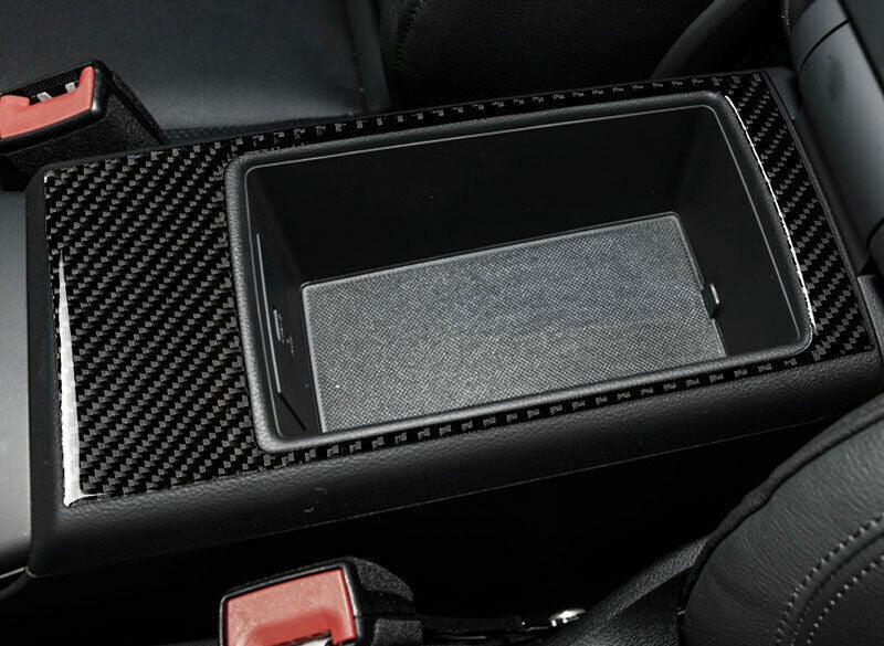 For 14-20 for Audi A3 S3 Real Carbon Fiber Central Console Armrest Box Cover Trim 1P
