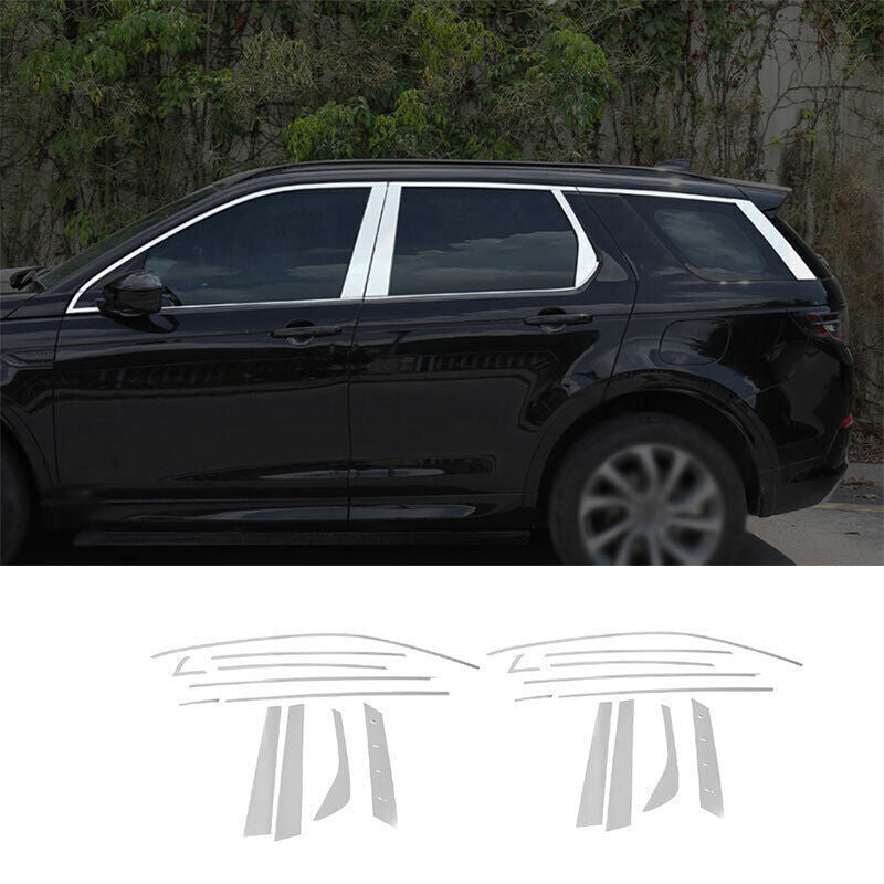 Silver Steel Windows Post Sill Molding Strip Trim 22X For Discovery Sport 20-25