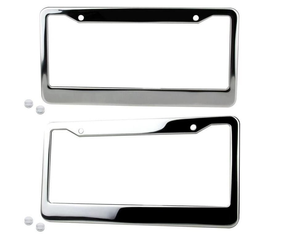 2-piece car license plate frame cover cap rear boot trunk chrome plating suitable for Toyota