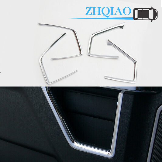 ABS Chrome Inner Front + Rear Door U Shape Cover Trim Kit for Ford F150 15-19