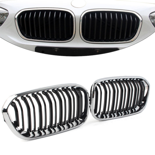 2¢ª Front Bumper Kidney Grille Dual Slat Grill Fit for BMW 1 Series F20 F21 2015-2019