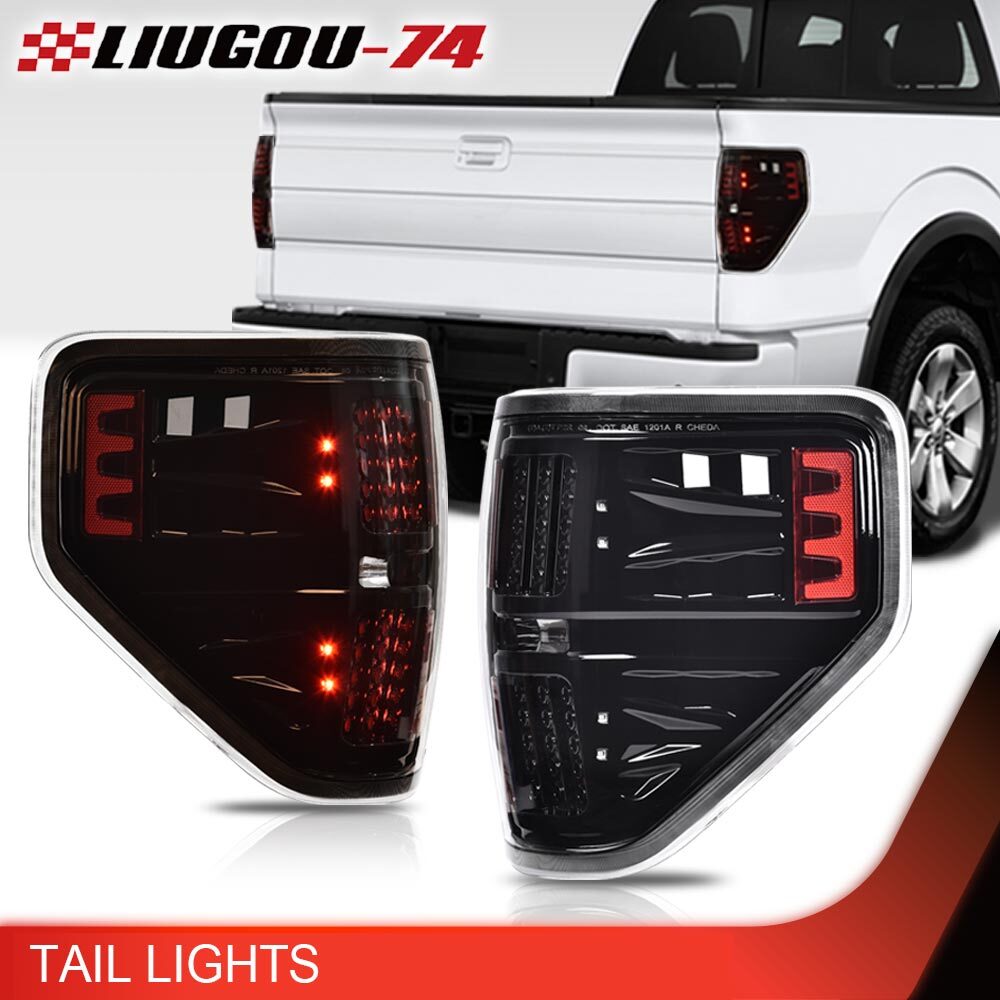 Suitable for 2009-2014 for Ford F150s. Black/smoked headlights + LED taillights.
