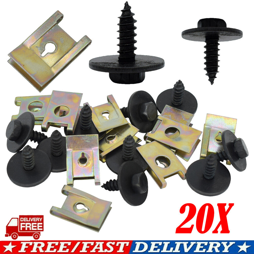 20 for BMW U-Nut Hex Screws Wheel Run Underride Protection Underfloor Clips