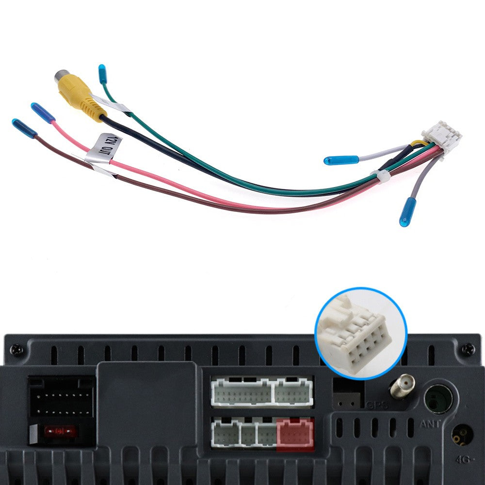 10 Pin Car RCA Rear View Camera Video Input Cable for Aftermarket Radio