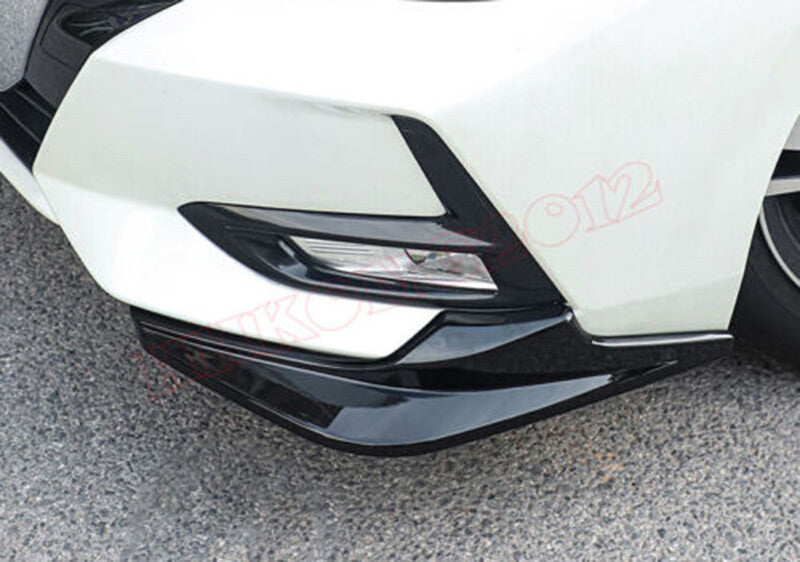 2X for Nissan Sentra 2020-2022 Piano Black Front Bumper Side Corner Spoiler Trim