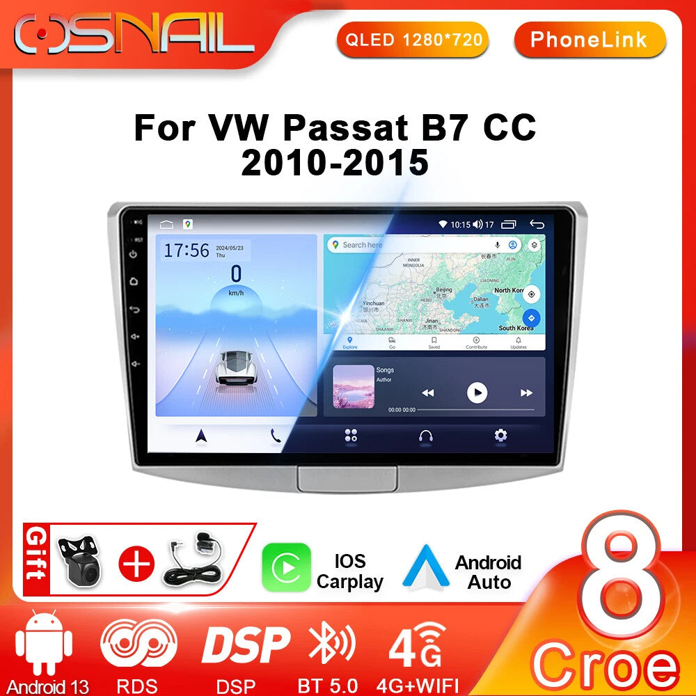 for VW for Passat B7 CC 2010-2015 Carplay Android Auto Car Radio Stereo Video Player