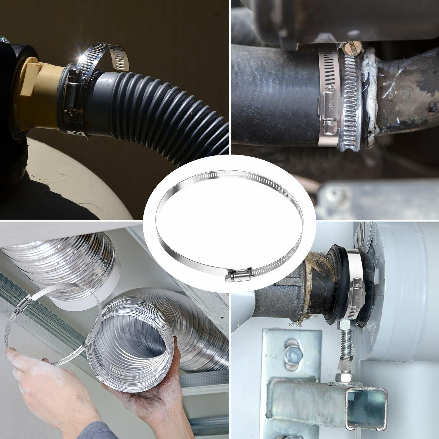 4-inch flexible hose clamp, adjustable stainless steel hose clamp, worm gear clamp, drive clamp