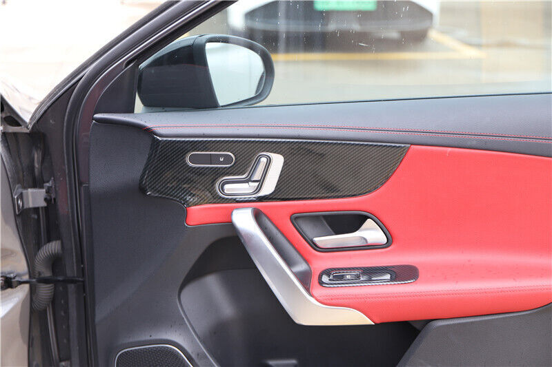 Inner Door Panel Cover Trim 2PCS for Mercedes-Benz AMG35 2019-2021 Carbon Fiber
