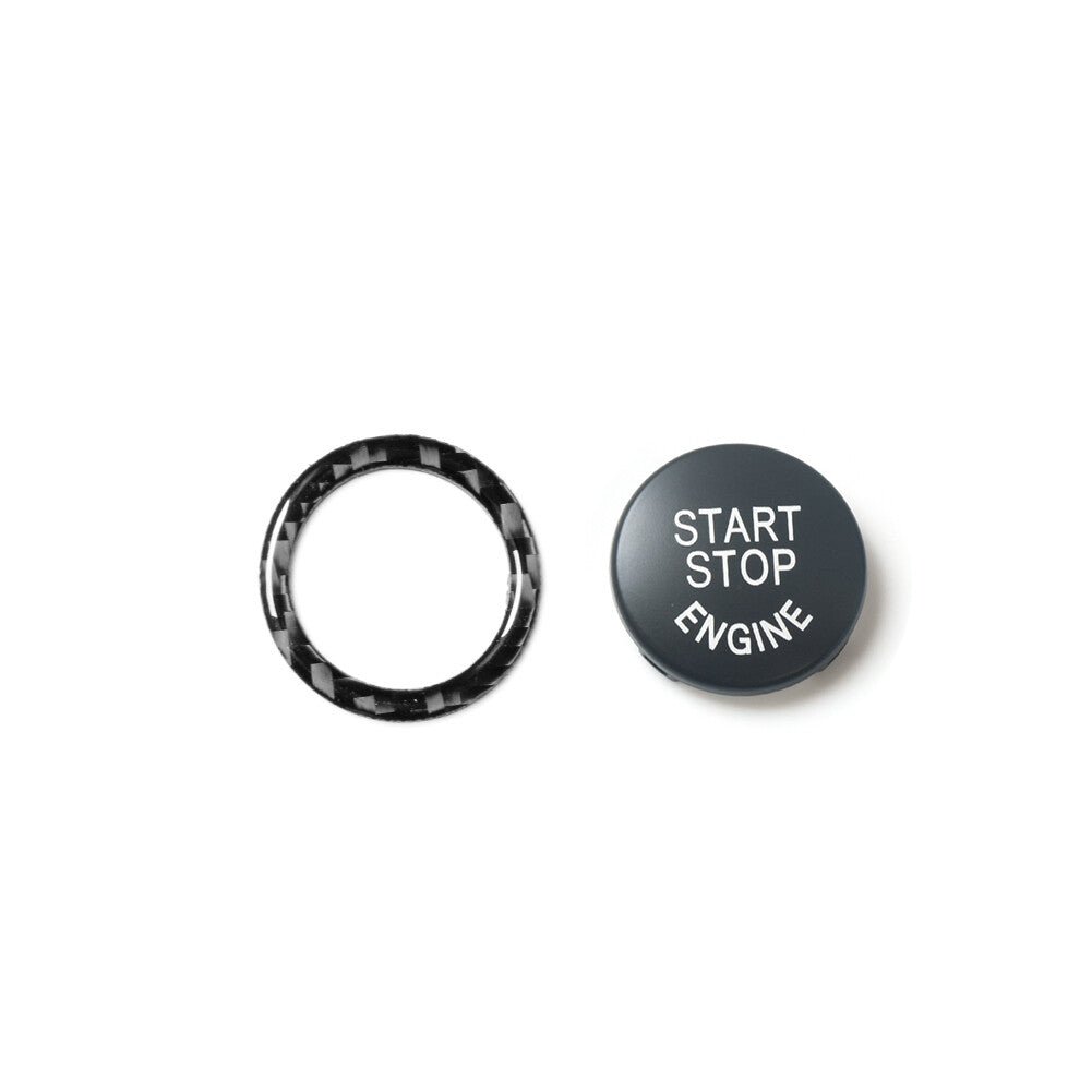 Black Engine Start-Stop Button Switch Bezel + Ring for BMW 3/5 Series E90 X1