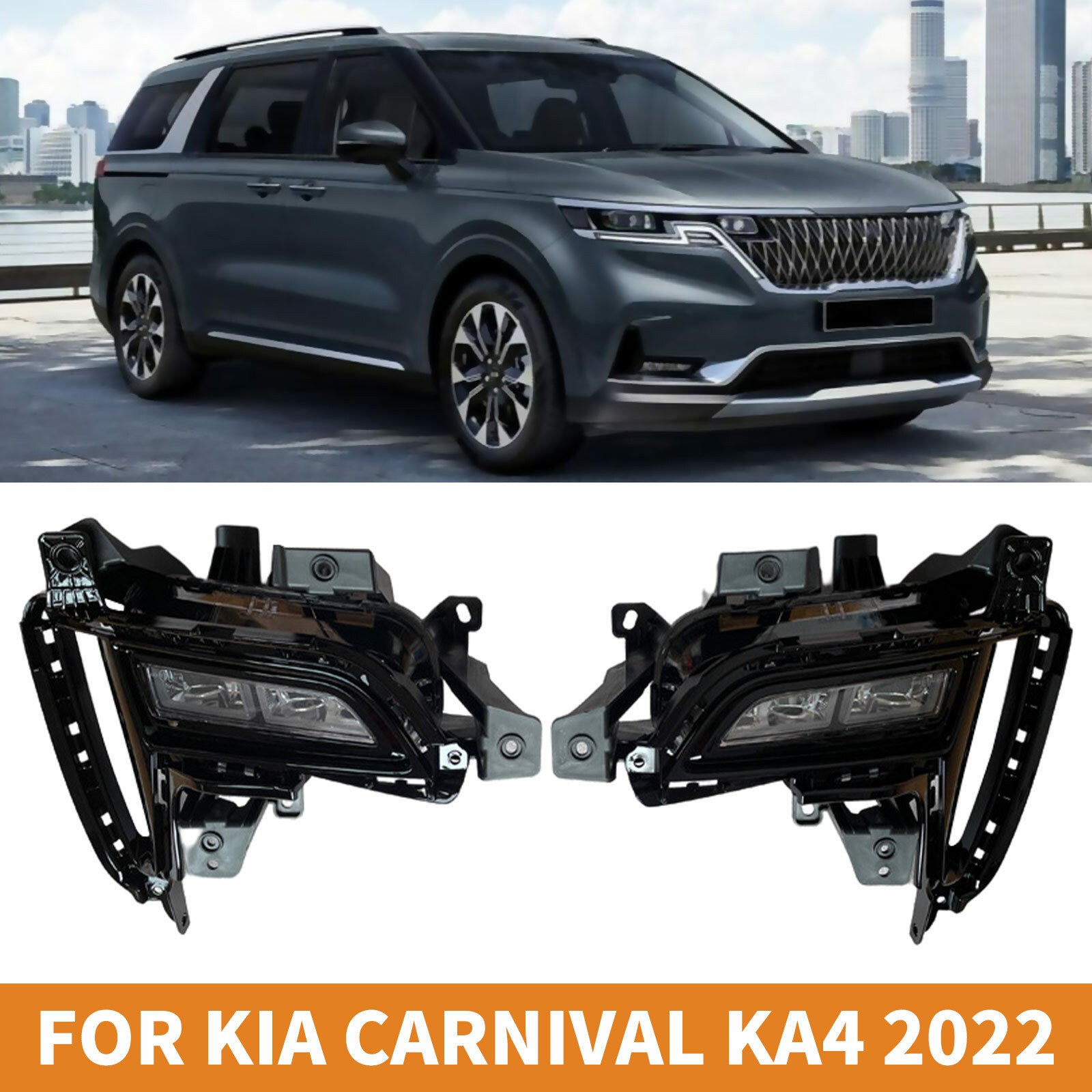 Suitable for 2022 for Kia Fiesta LED front pump fog light kit with daytime running lights