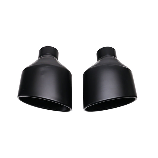 2.5 ID Matte Black Exhaust Tips Stainless Slant 6 ID Oval for Universal Car