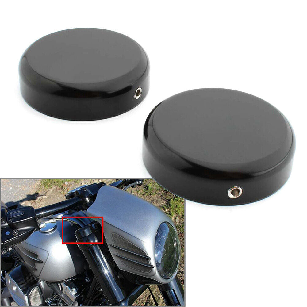2PCS for HARLEY SOFTAIL STREET BOB 2018-2020 FXBB Upper Fork Caps Cover Black