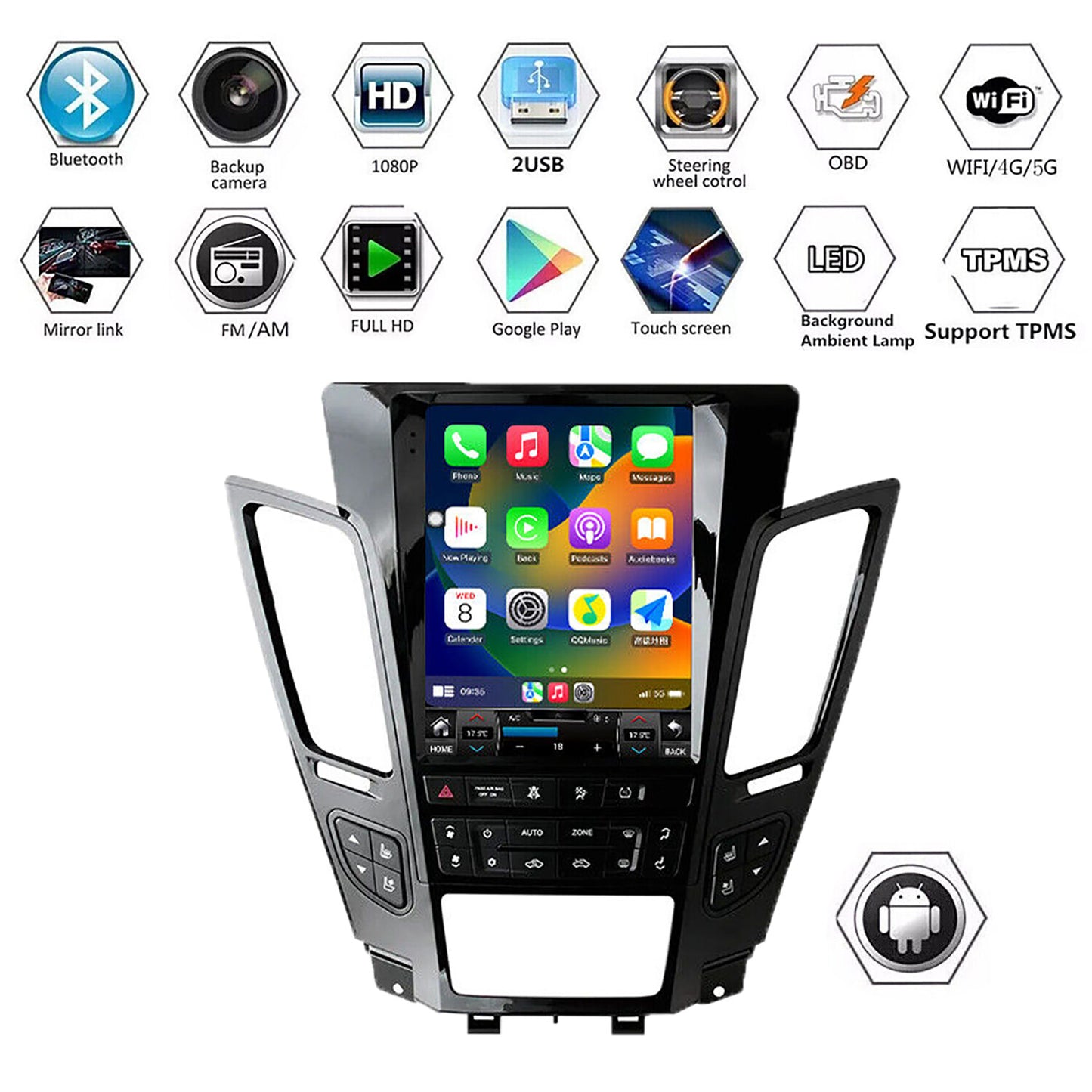 For Android 11 Car Radio for Tesla Style Screen for Cadillac CTS CarPlay GPS NAVI WIFI