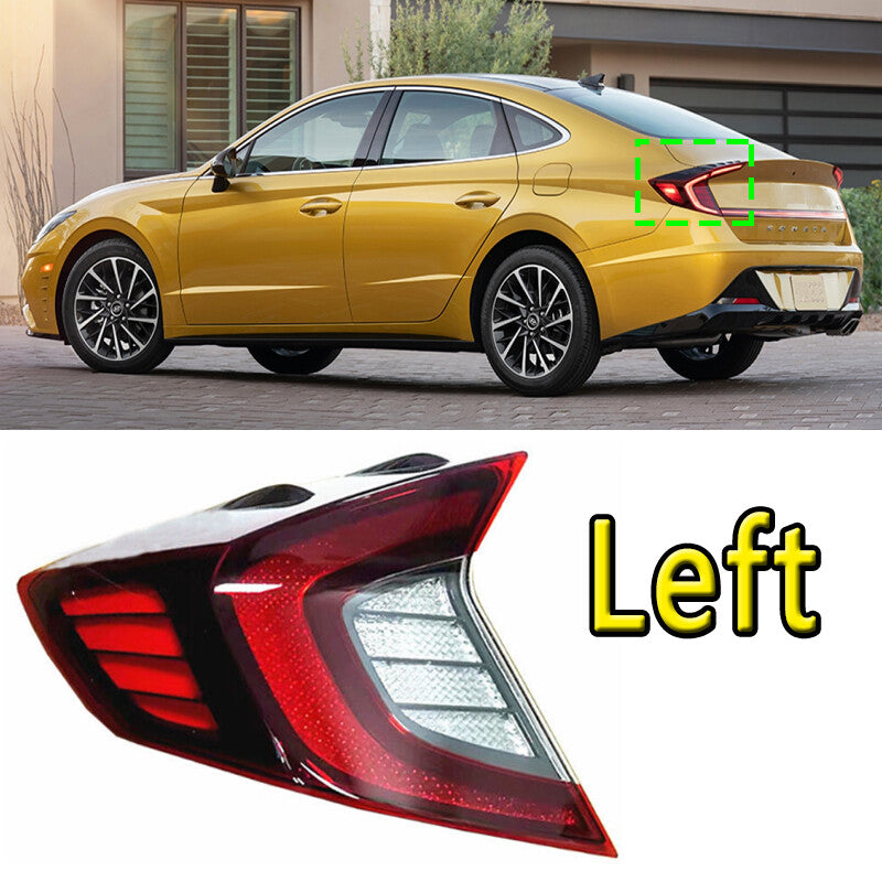 Taillight brake signal lights applicable to for Hyundai Sonata 10th 2020 - 2021, halogen on the left.