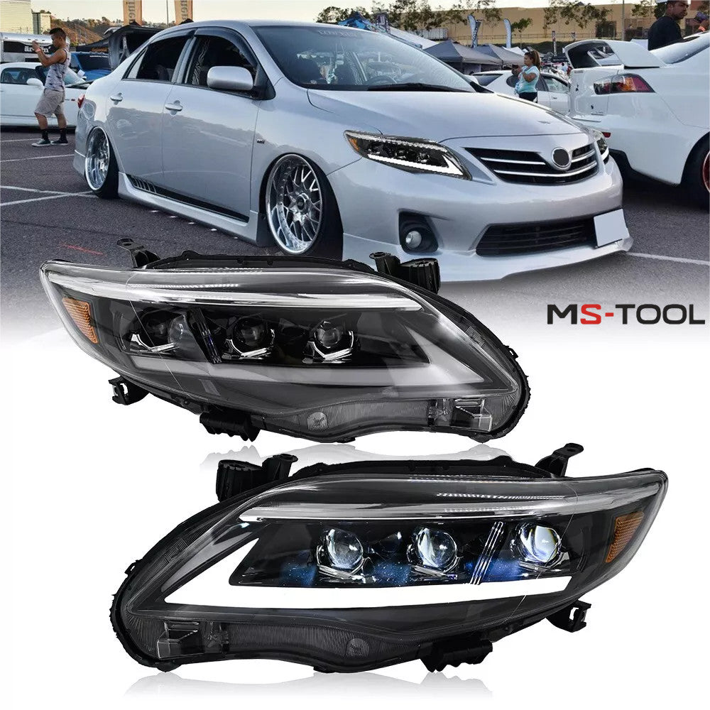 New LED Headlights For 2011-2013 for Toyota for Corolla Front Lamp Assembly w/ LED LH+RH