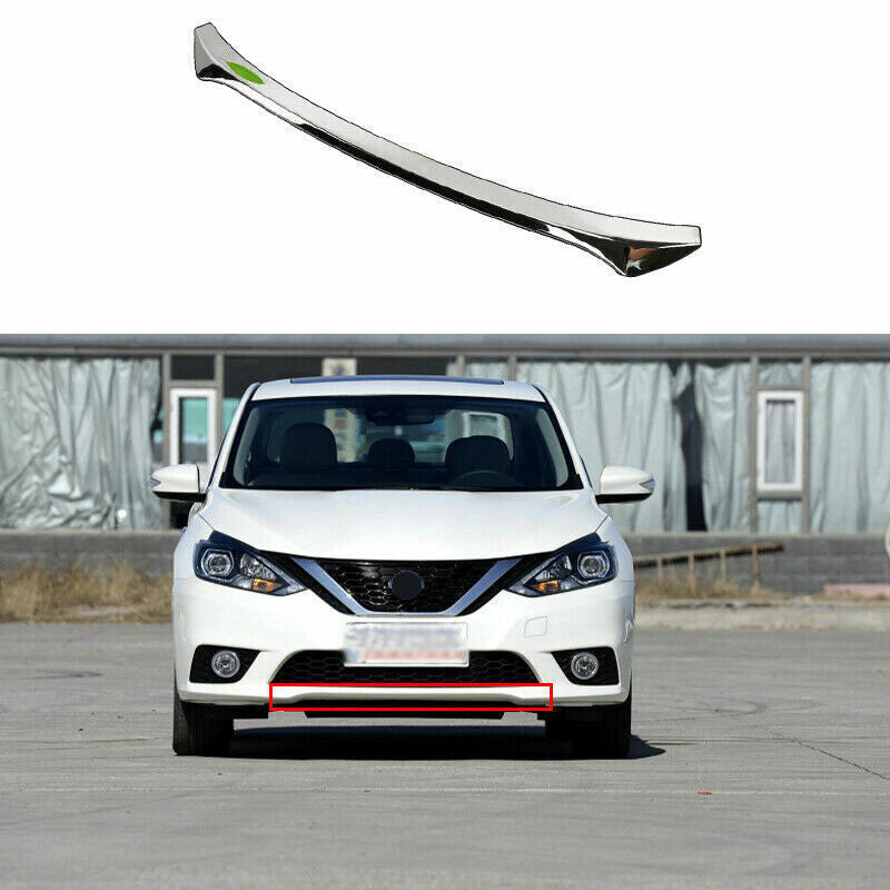 for Nissan Sentra Sylphy 2013-19 Chrome Steel Front Bumper Protector Cover Trim